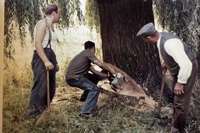 Onkel Heinz sägt auf dem Weiher